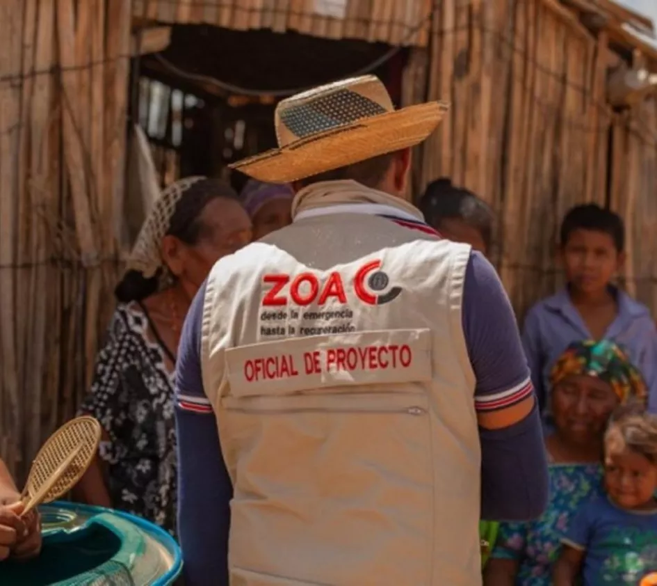 Corona-Krise: ZOA-Mitarbeiter in einem Dorf in Kolumbien